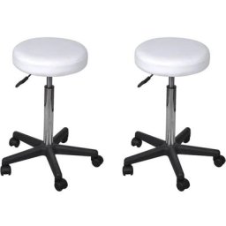 Tabourets de bureau 2 pcs Blanc 35,5x84 cm Similicuir Vidaxl Blanc