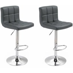 Lot de 2 tabourets de bar gris mike - Gris