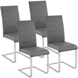 4 Chaises de Salle à Manger bettina Rembourrées Pieds en métal Argentés Design Moderne - lot de 4