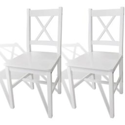 Chaises à manger lot de 2 blanc bois de pin Vidaxl Blanc