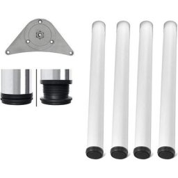 Stomo - Pieds de Table Hauteur Réglable Blanc, Lot de 4 Support de Table Hauteur : 72.5 cm ,