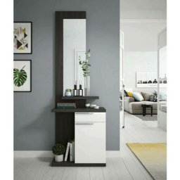 Unité d'entrée Tampa, Couloir avec miroir, Armoire avec porte et tiroir pour entrée, cm 61x29h186,