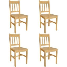 Chaises à manger lot de 4 bois de pin Vidaxl Beige
