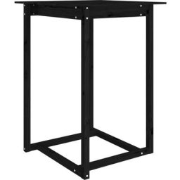 Table de bar Noir 80x80x110 cm Bois massif de pin Vidaxl Black