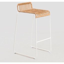 Tabouret Haut en Rotin Synthétique Aroa Sklum 77 cm Blanc - ↑77 cm Blanc