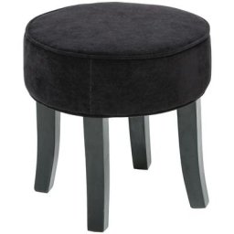 Atmosphera - Pouf matelassé - Velours - Noir - Tabouret - Livraison gratuite - Noir