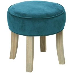 Tabouret en Velours Duck Adriel Atmosphera créateur d'intérieur - Bleu canard