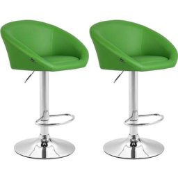 Lot de 2 tabourets de bar Miami V2 similicuir vert