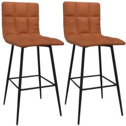 Tabourets de bar lot de 2 marron clair similicuir Vidaxl Marron clair