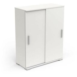 Buffet 2 Portes Coulissantes - L79,9 cm - CaliCosy - Blanc - Blanc