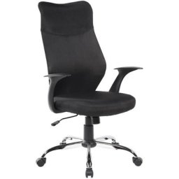 Toscana Chaise de bureau noir, chromée. - Noir; Chrome
