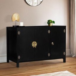 Buffet bas yang 3 portes bois noir - Noir