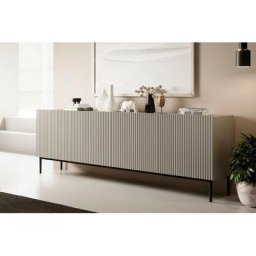 Buffet Bobochic Buffet 4 portes 200 cm kasha Pieds noir Beige - Beige