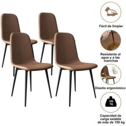 Lot de 4 Chaise Salle à Manger Scandinaves, Chaise Rembourrée de Cuisine, Rétro Chaise de Bureau