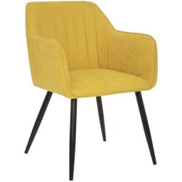 Fauteuil Visoca - bois et métal - jaune ocre Atmosphera créateur d'intérieur - Ocre