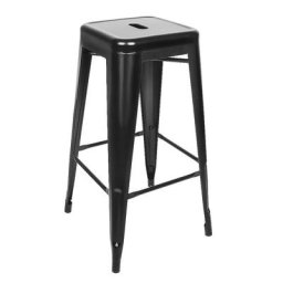 Skecten - Tabourets de Bar Empilables Métal 2 pcs Noir