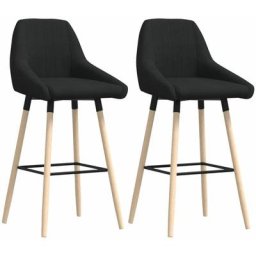 Tabourets de bar lot de 2 noir tissu Vidaxl Noir