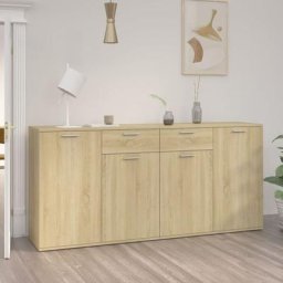 Buffet Bas Contemporain Décor - Chêne sonoma 160x36x75cm Aggloméré - Meuble de rangement Best842877