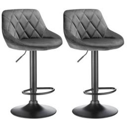Dyhf - Lot de 2 Tabourets de bar siège bien rembourré en velours , Hauteur réglable pieds en métal