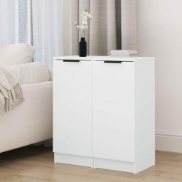 Lot de 2 Buffets Bahut | Meubles de rangement Commode Blanc 30x30x70 cm Bois d'ingénierie BV369297