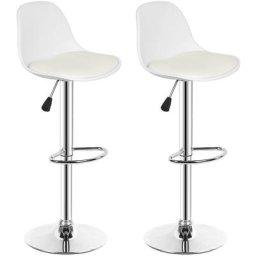 Lot de 2 Tabourets de Bar Chaises de Salle à Manger, Chaises de Bar en Métal Plastique Cuir pu,