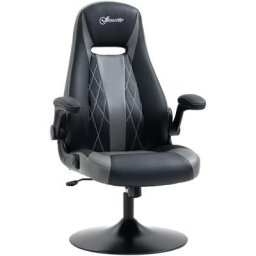 Fauteuil gaming base ronde métal pivotante 360° hauteur réglable fonction dossier bascule