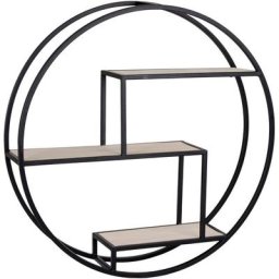 Ebuy24 - Ross Étagère, 3 tablettes de rangement, noir, teinte naturelle. - Noir