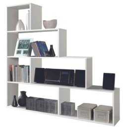 Miroytengo - Etagère blanche brillante bibliothèque salon bureau chambre moderne 145x145x29 cm