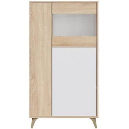 Vitrine moderne avec 3 portes, Made in Italyy, Buffet haut avec étagères, Meuble d'entrée,
