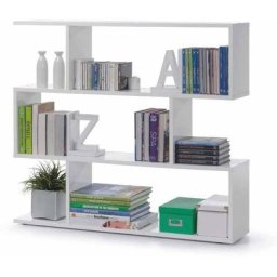 Miroytengo - Bibliothèque basse moderne salle à manger salon bureau couleur blanche 110x97x25 cm