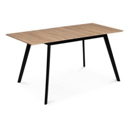 Table scandinave extensible inga 120-160 cm plateau bois pieds noirs - Bois-clair