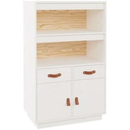 Buffet haut Blanc 67x40x108,5 cm Bois massif de pin Vidaxl Blanc