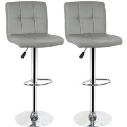 Dyhf - Lot de 2 chaises de bar tabourets de comptoir hauteur réglable - gris