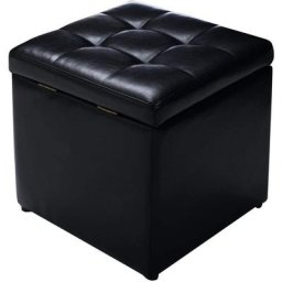 Tabouret Pouf Coffre Boîte de Rangement Repose-Pied Ottoman avec Espace de Stockage Cuir pu 40 40