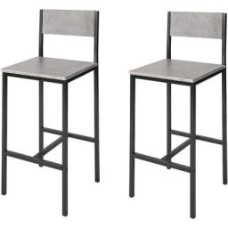 Lot de 2 Chaises Hautes Tabourets de Bar Cuisine Chaises de Bar avec Repose-Pieds Sobuy FST53-HGx2