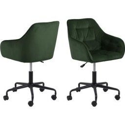 Brooke Chaise de bureau en velours, vert. - Verte