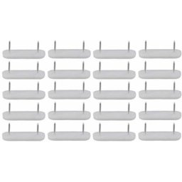 Cyclingcolors - 20x Embout de pied chaise a clouer 49,5 x 15mm plastique blanc Meuble Patin Guide