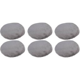 The Home Deco Factory - Set de 6 galettes de chaise en polyester imitation fourrure 34 cm - Gris