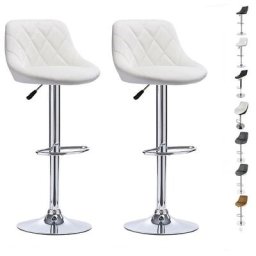 Skecten - Tabouret de Bar Lot de 2 avec Siège Bien Rembourré, 2 Design 2 Couleurs, Tabourets en