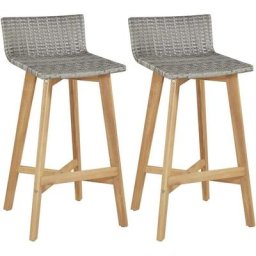 Tabourets de bar 2 pcs Bois d'acacia solide VDFF28436FR - Topdeal