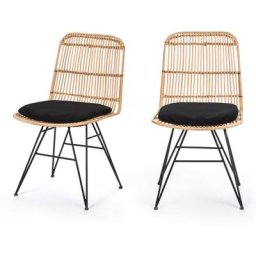 Lot de 2 chaises design en rotin - Uyuni - Couleur - Naturel Drawer