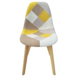 Chaise Patchwork Jaune Home Deco Factory