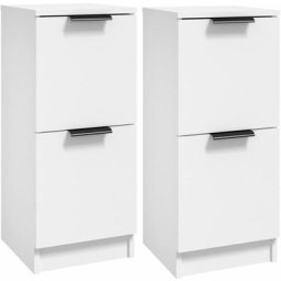 Buffets 2 pcs Blanc 30x30x70 cm Bois d'ingénierie Vidaxl Blanc
