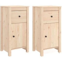 Buffets 2 pcs 40x35x80 cm Bois massif de pin Vidaxl Marron