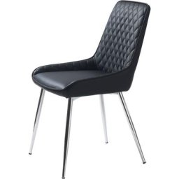 Milton Chaise de salle à manger similicuir pu, noir. - Noir