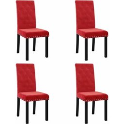 Chaises à manger lot de 4 rouge bordeaux velours Vidaxl Rouge bordeaux