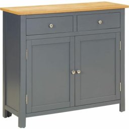 Buffet 90x33,5x83 cm Bois de chêne massif Vidaxl Dark grey