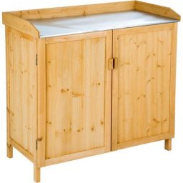 Armoire de jardin basse - abri de jardin, armoire de rangement de jardin, étagère de jardin - marron