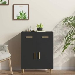 Commode Bahut style Contemporain | Buffet Noir 69,5x34x89 cm Bois d'ingénierie Meuble393549
