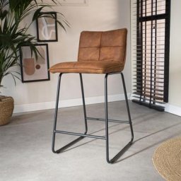 Dimehouse - Jelle Tabouret De Bar Industriel Marron - Marron
